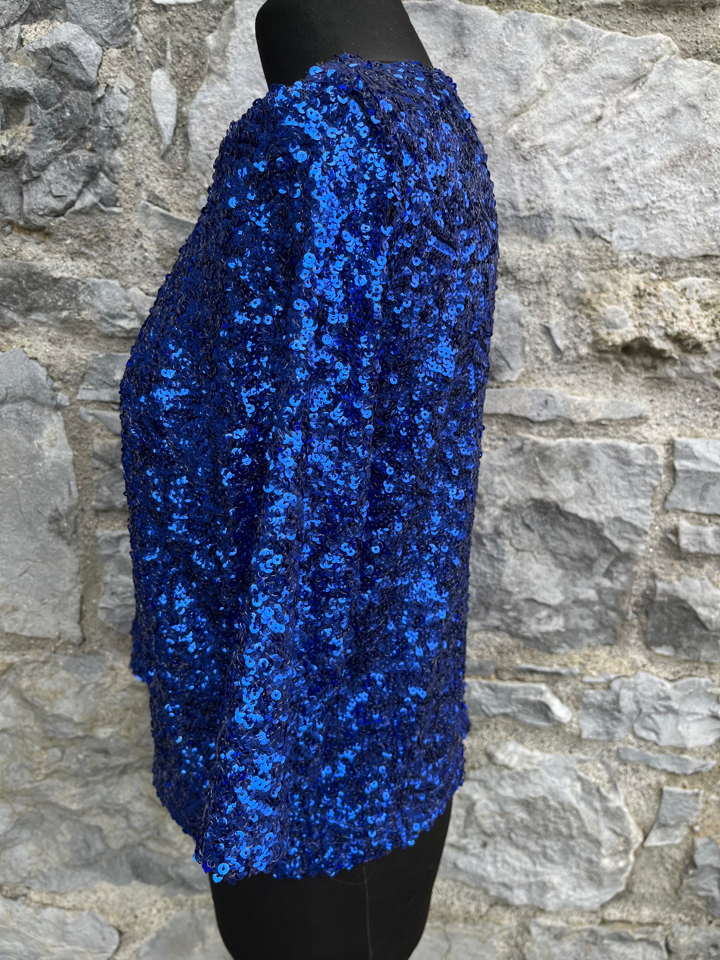 Blue sequin top uk 10