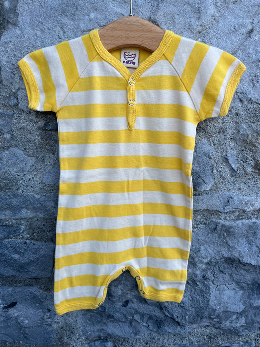 Yellow stripy rompers      3-6m (62-68cm)