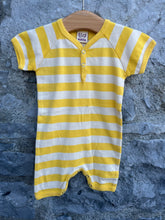 Load image into Gallery viewer, Yellow stripy rompers      3-6m (62-68cm)
