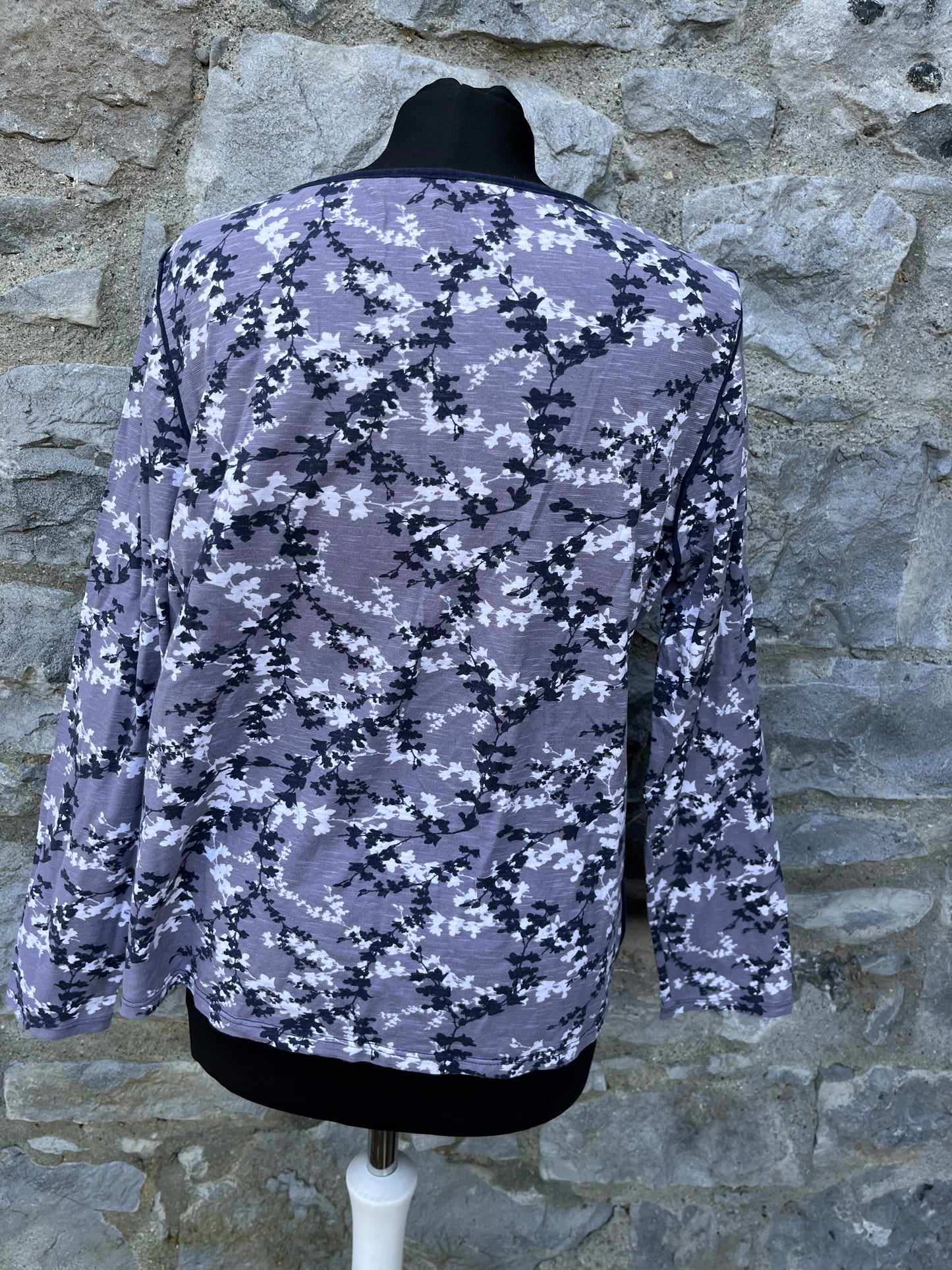 Grey floral top uk 12