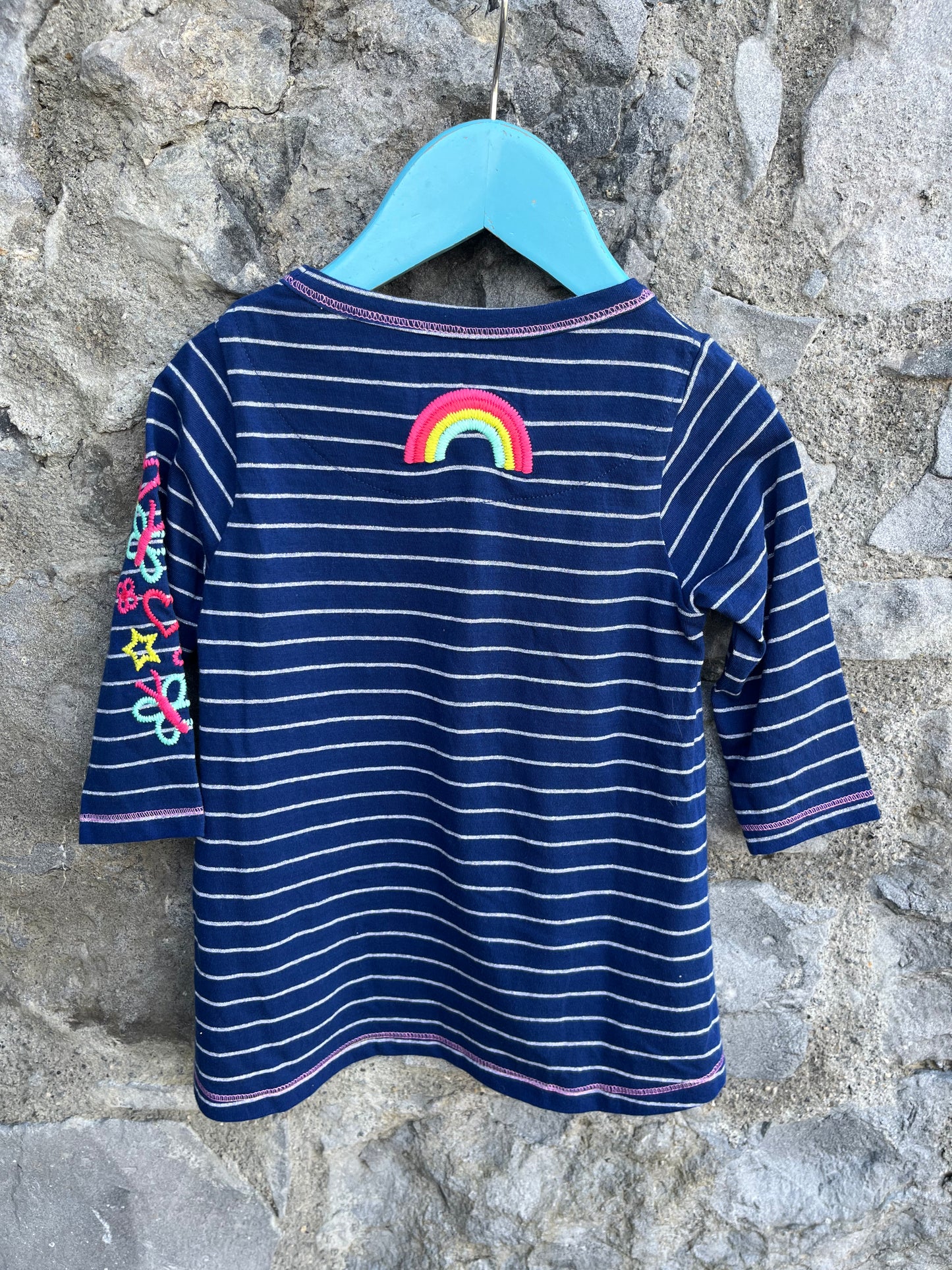 Navy stripy top   3-4y (98-104cm)