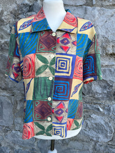 80s patchwork shirt uk 10