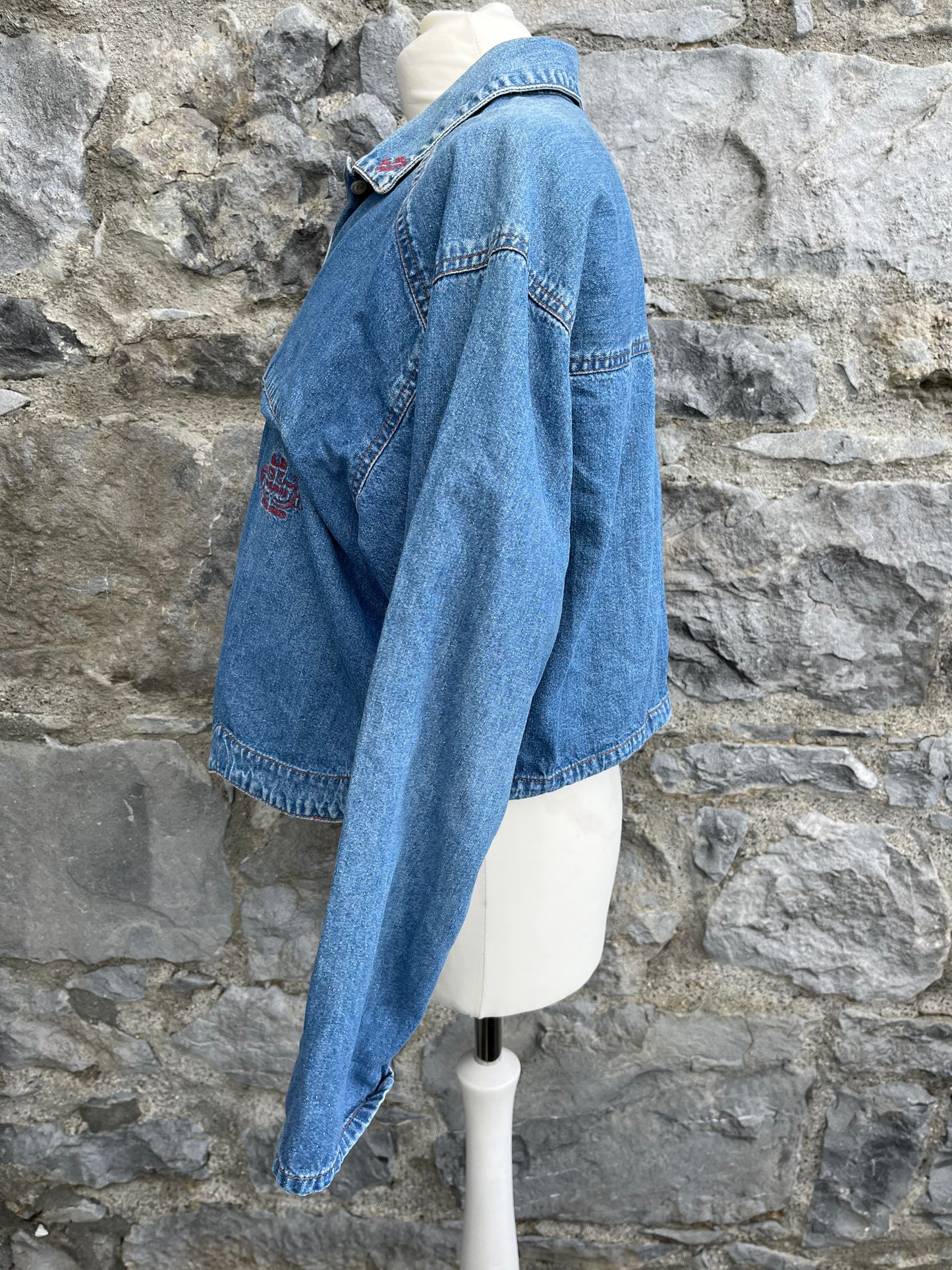 90s cropped denim shirt uk 8-12