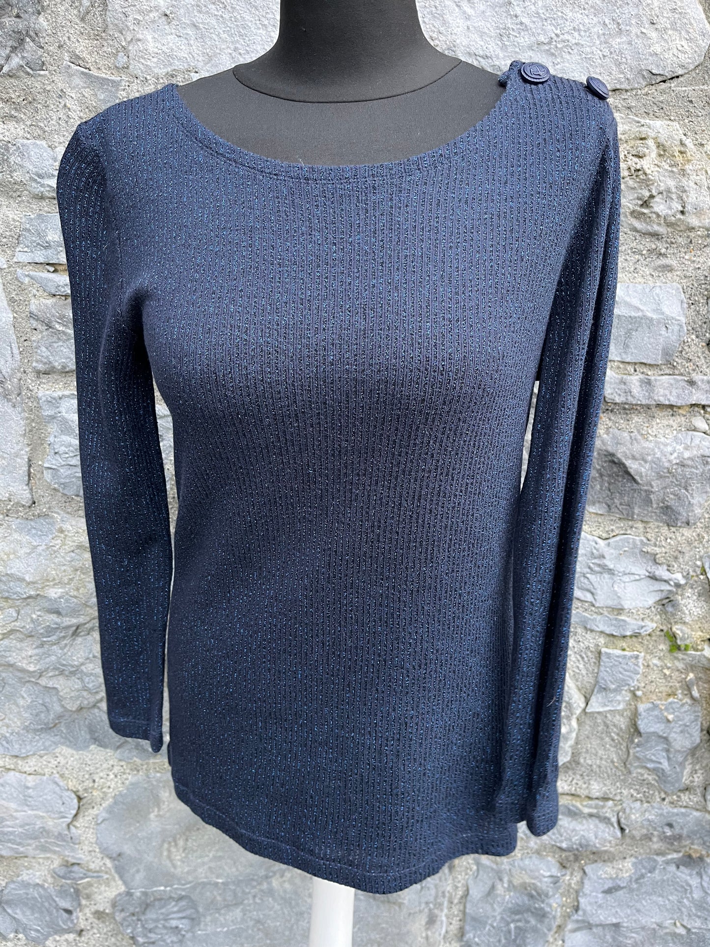 Navy sparkly top uk 8