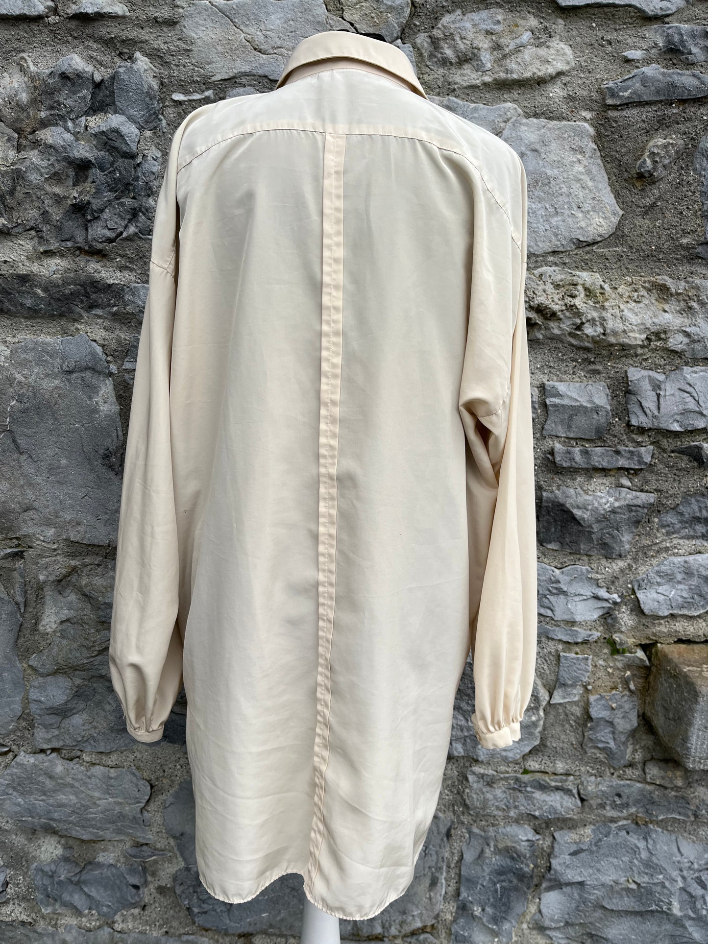 90s Long beige shirt uk 12-14