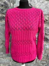 Load image into Gallery viewer, 90s pink pointelle jumper uk 10-12
