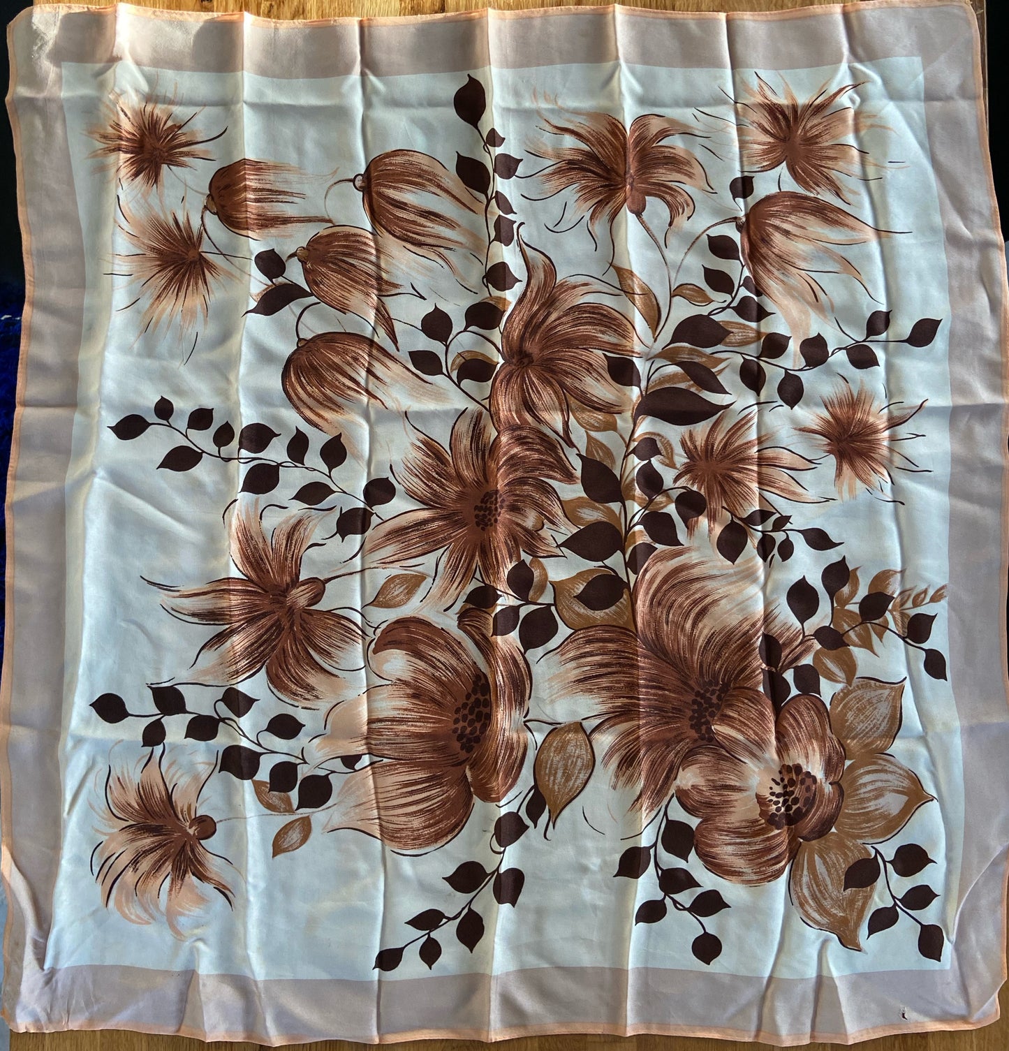 Beige floral scarf