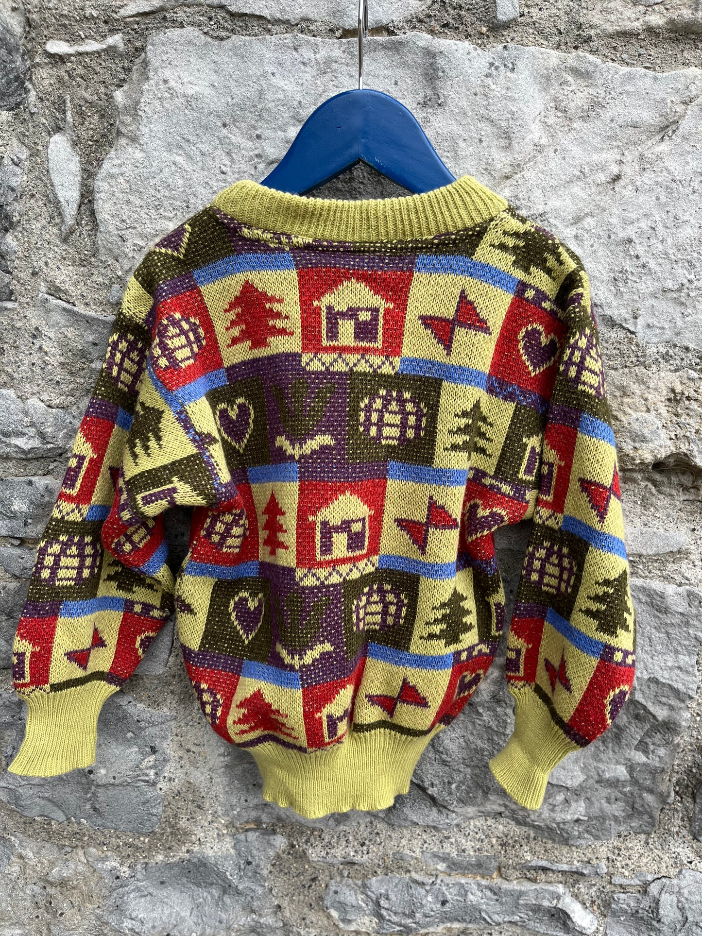 80s patchwork jumper   4-5y (104-110cm)