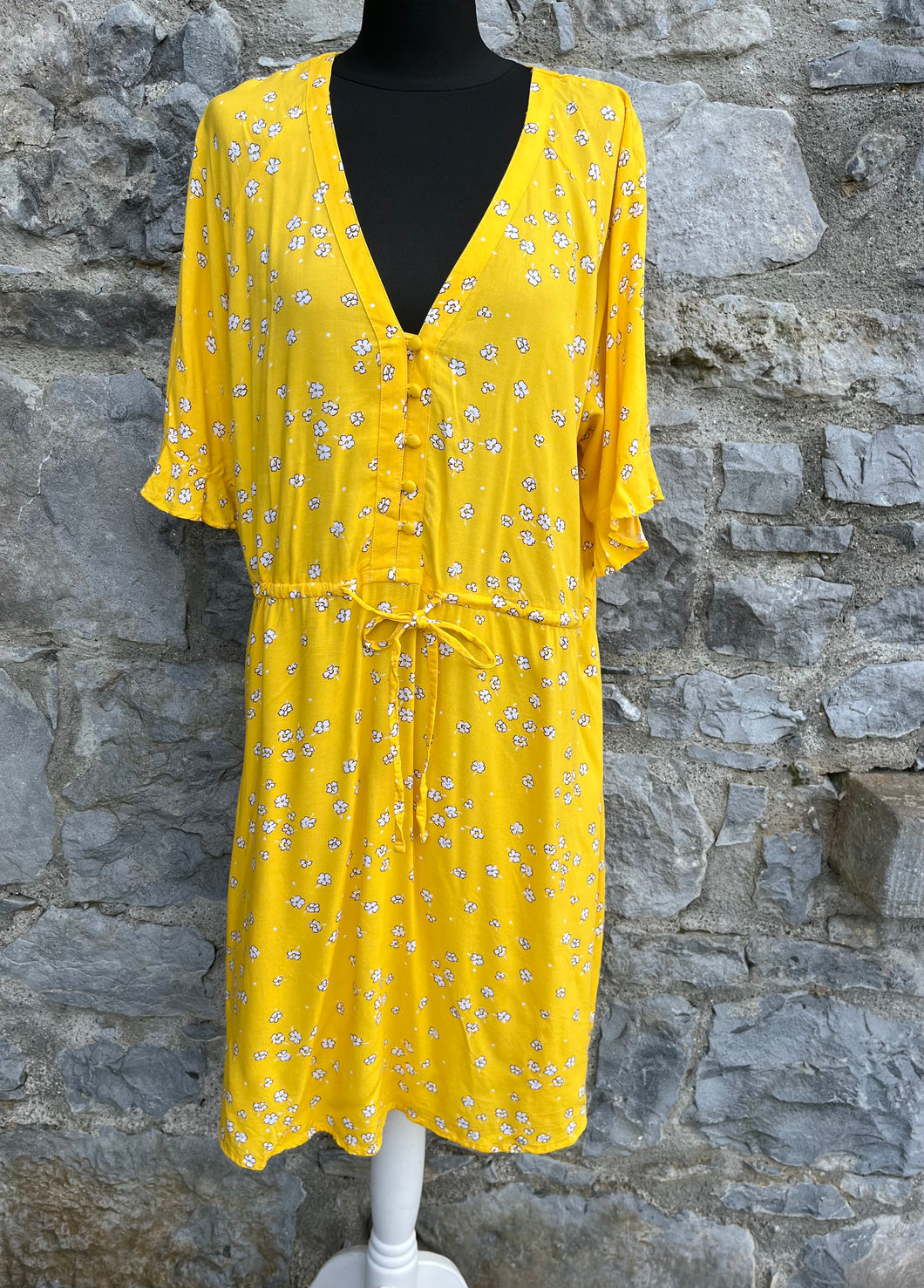 Yellow floral dress uk 16