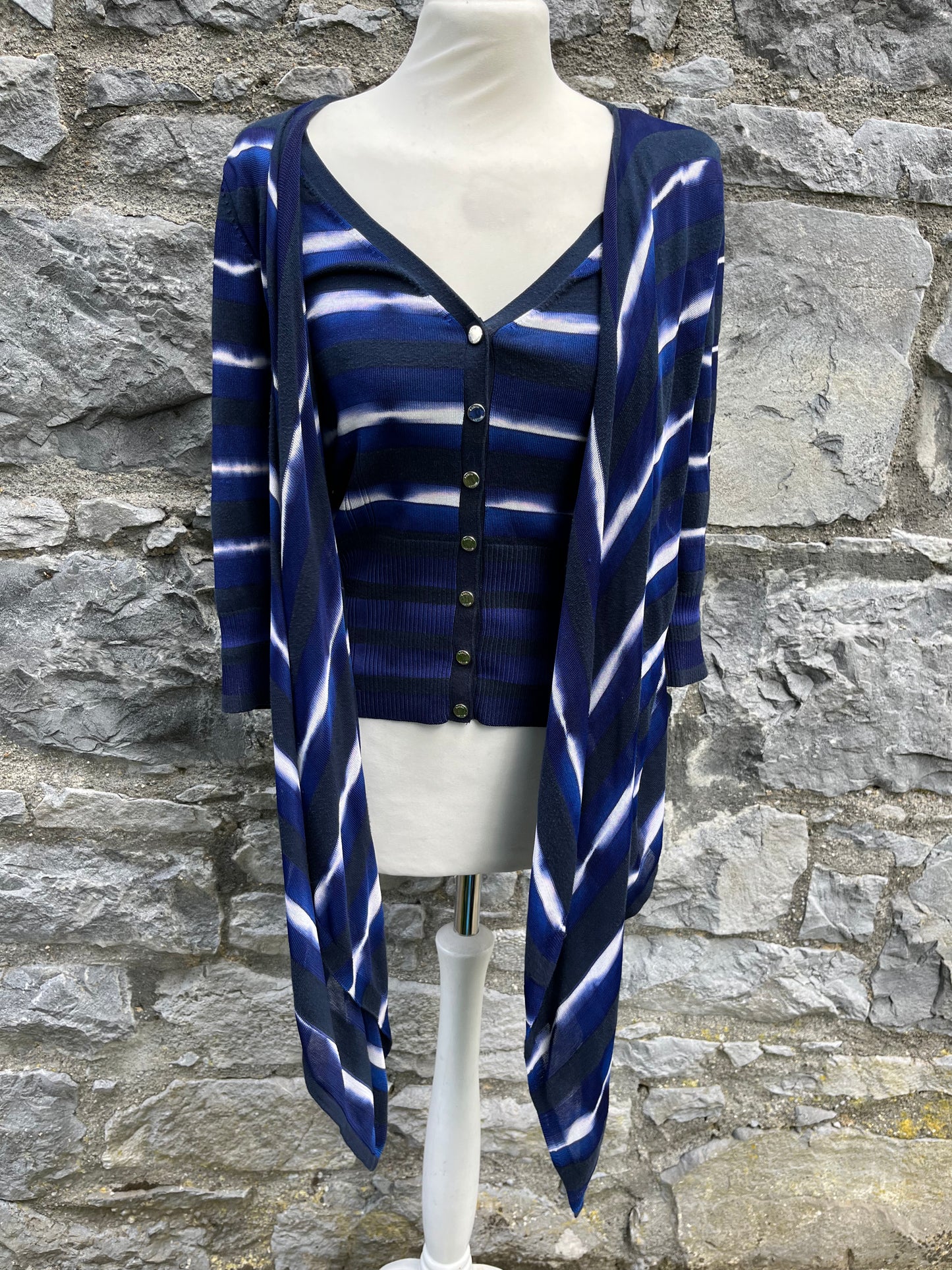 Blue stripy cardigan uk 8-10