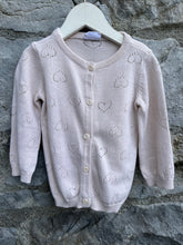 Load image into Gallery viewer, Light pink hearts cardigan  6-9m (68-74cm)
