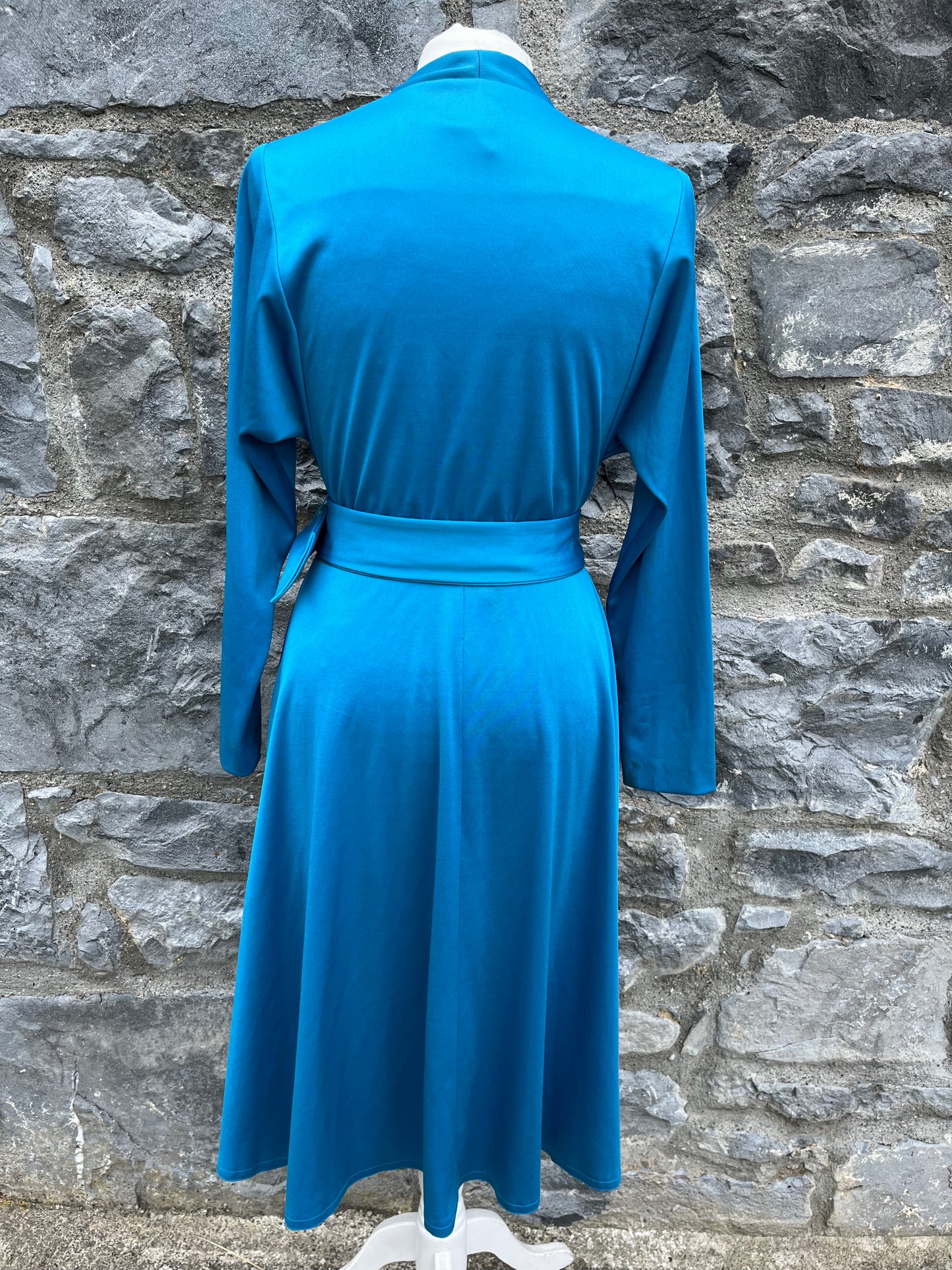 80s blue wrap dress uk 6-8