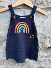Load image into Gallery viewer, Rainbow knitted pinafore   3-6m (62-68cm)
