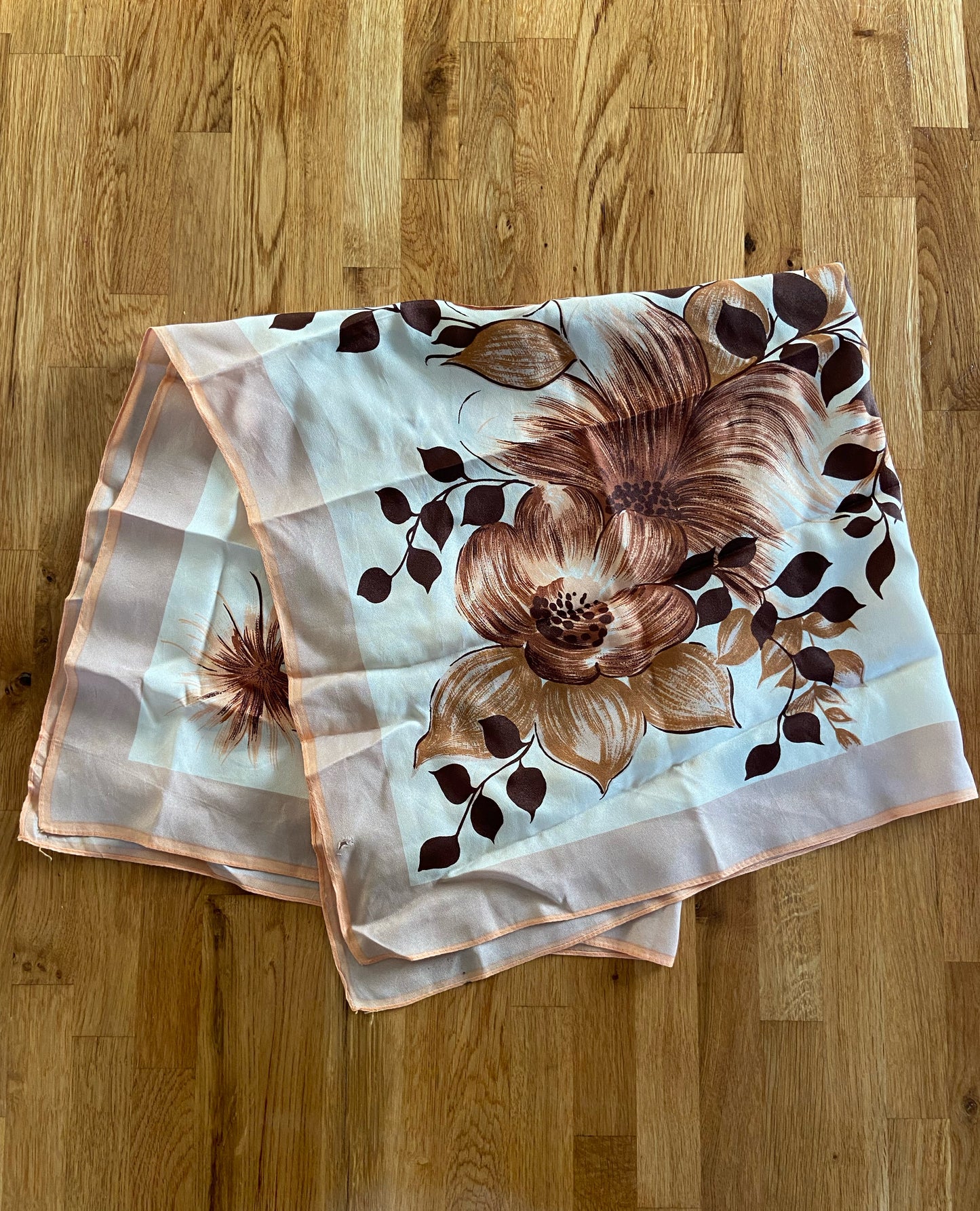 Beige floral scarf