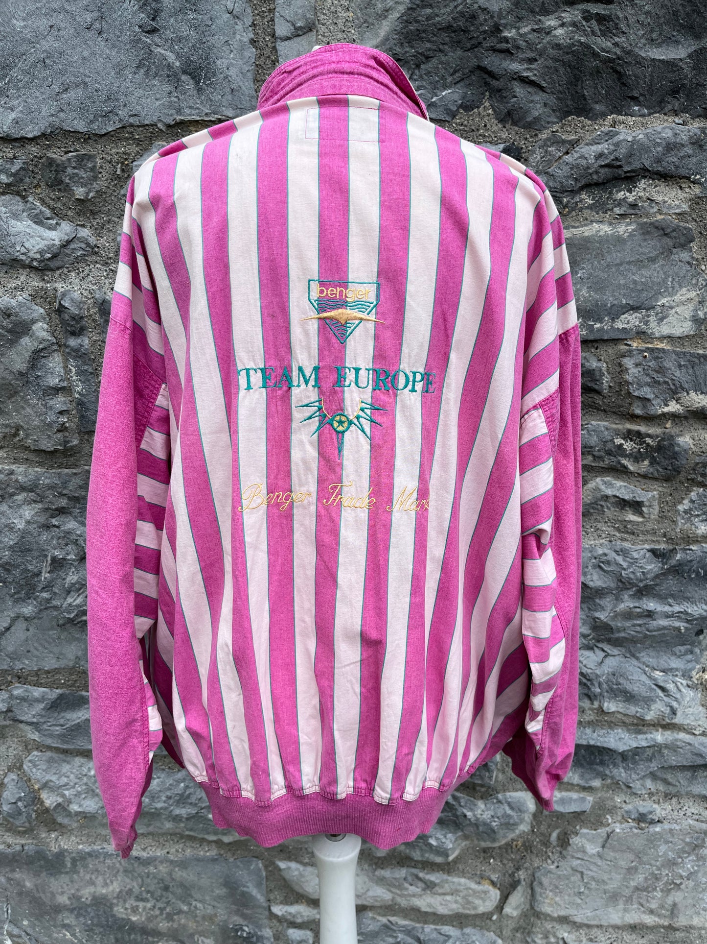 80s pink stripy jacket S/M