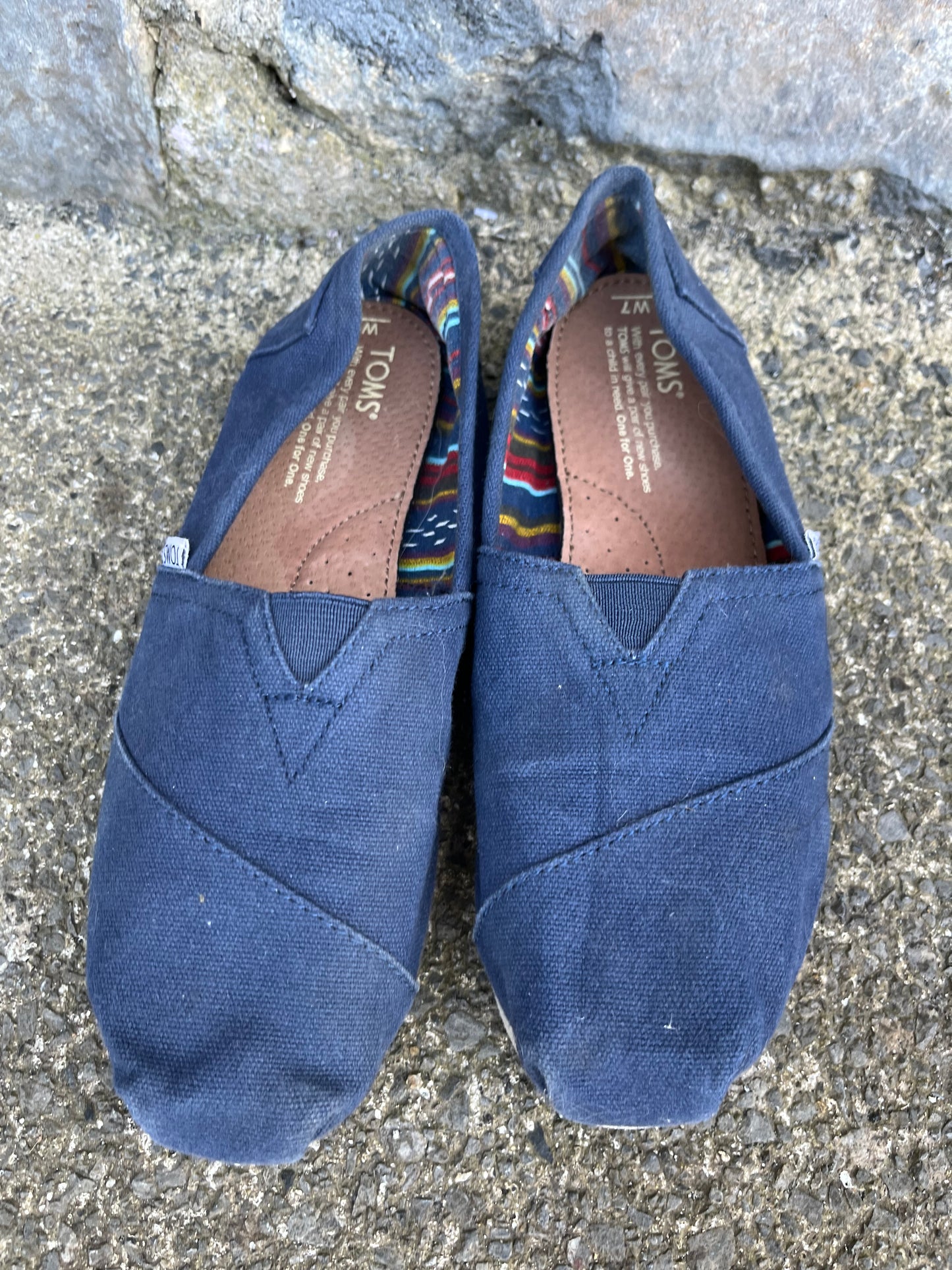 Navy Toms uk 4.5 (eu 37.5)