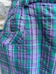 80s purple check skirt uk 14