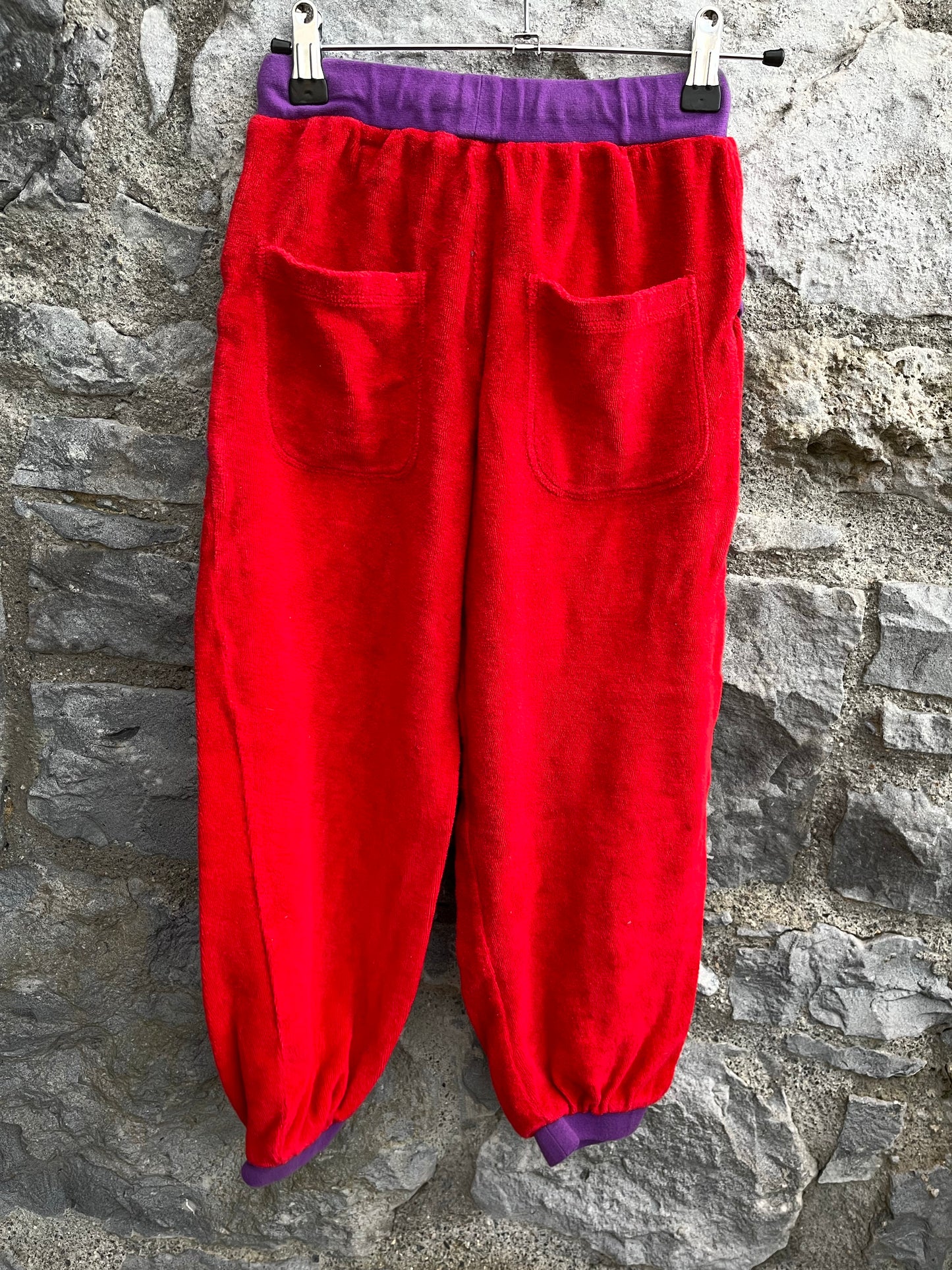 Red velour pants  7y (122cm)