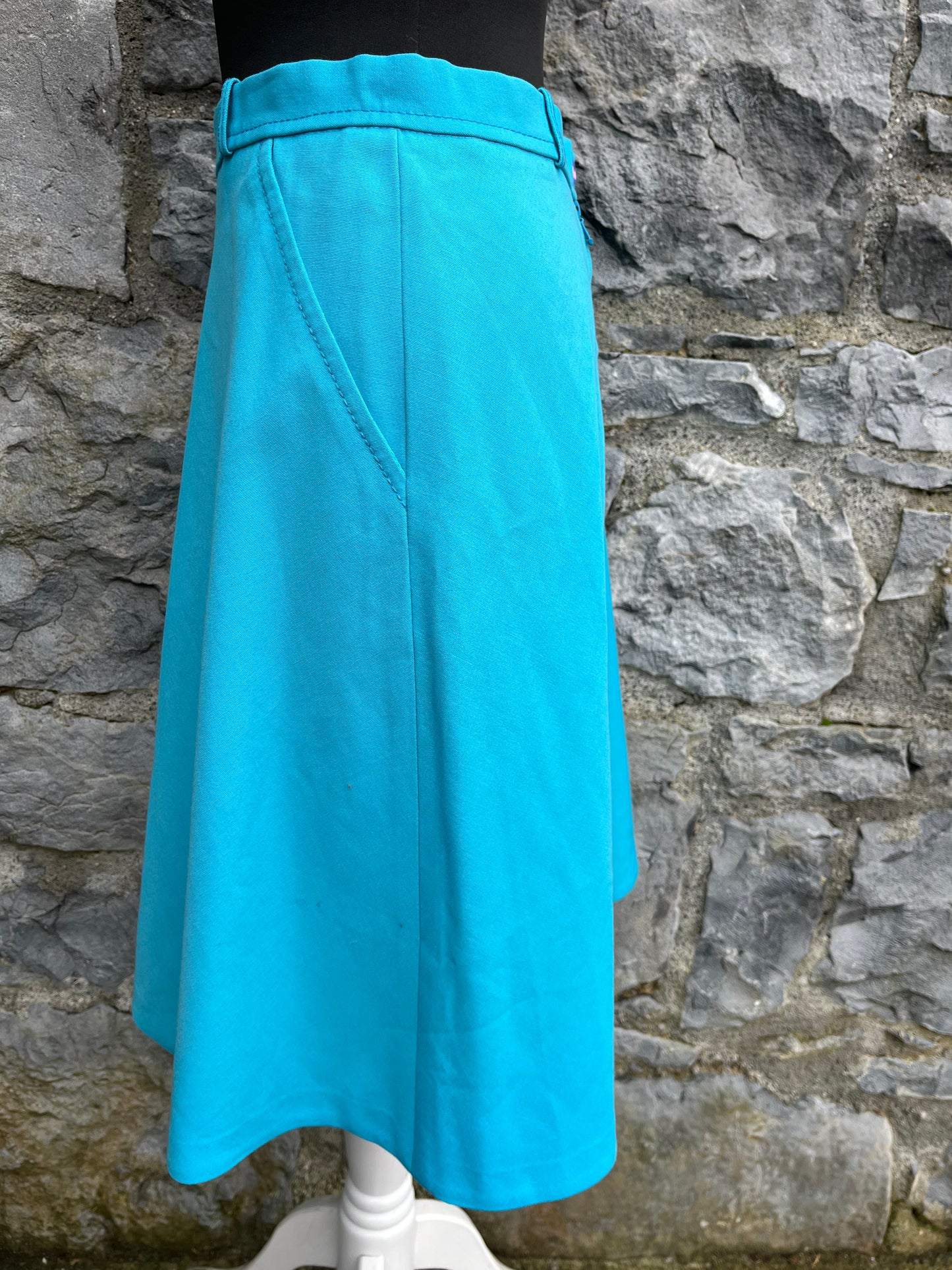 70s A-line blue skirt uk 8-10