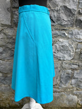 Load image into Gallery viewer, 70s A-line blue skirt uk 8-10

