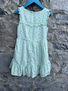 Green floral dress   8-9y (128-134cm)