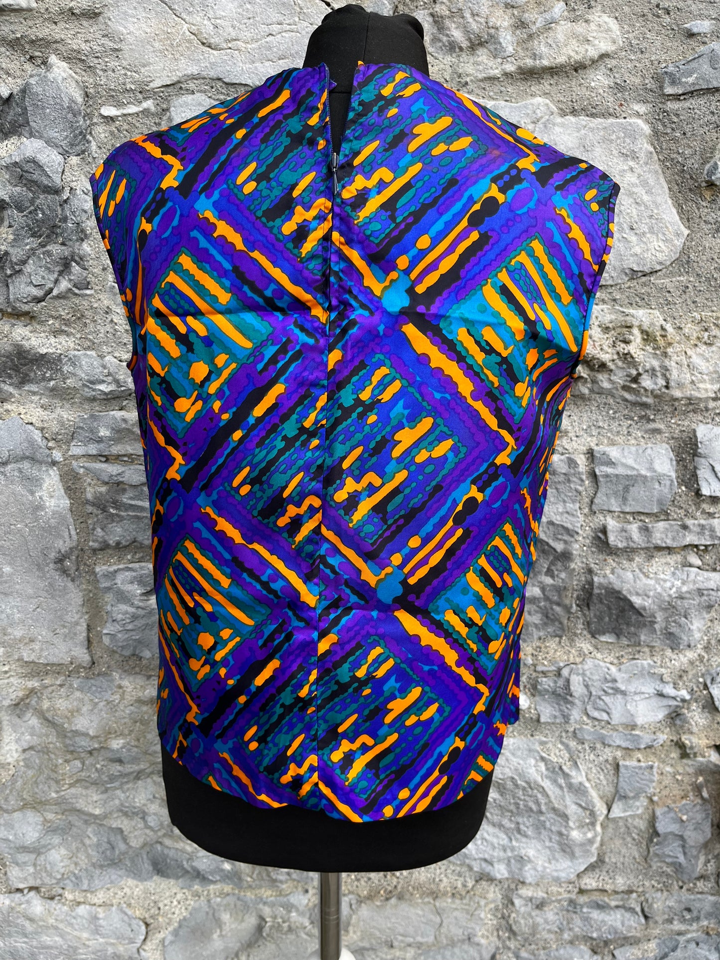 80s Purple&yellow top uk 8-10