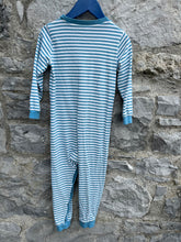 Load image into Gallery viewer, Blue stripy onesie   2-3y (92-98cm)
