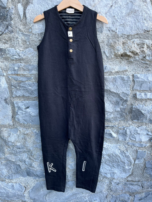 Black dungarees   4-5y (104-110cm)