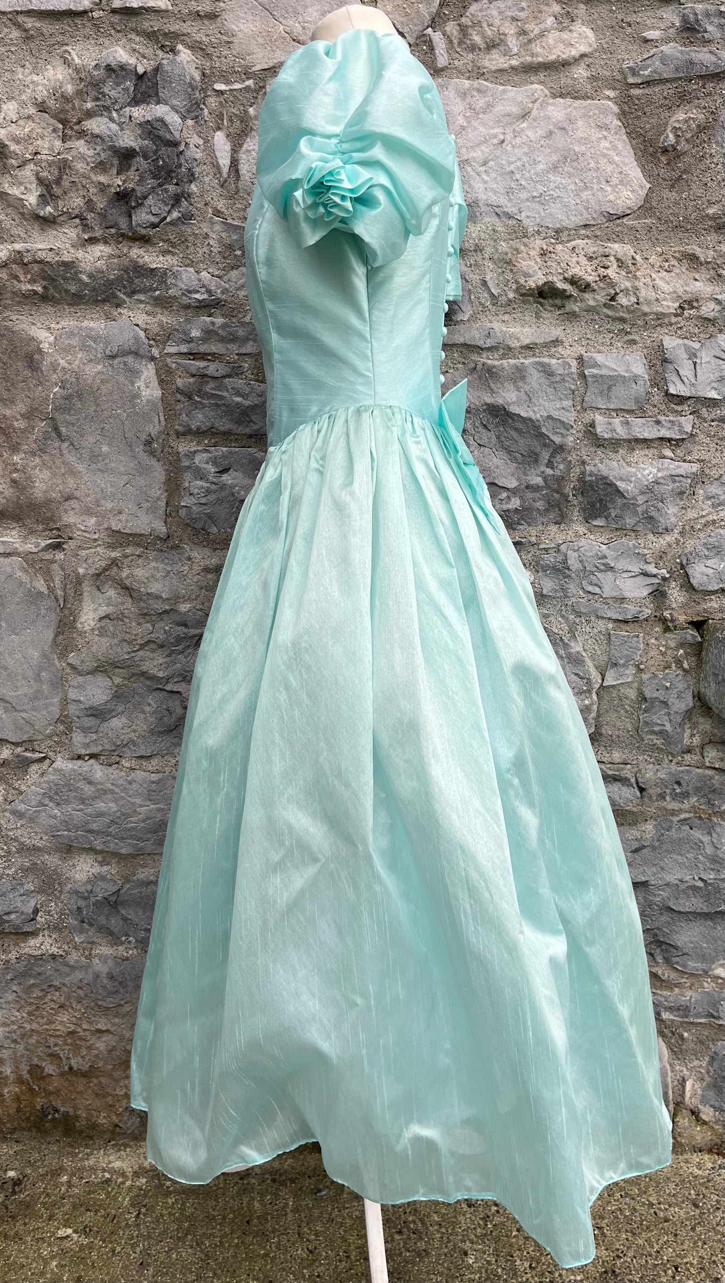 80s pistachio prom dress uk 12