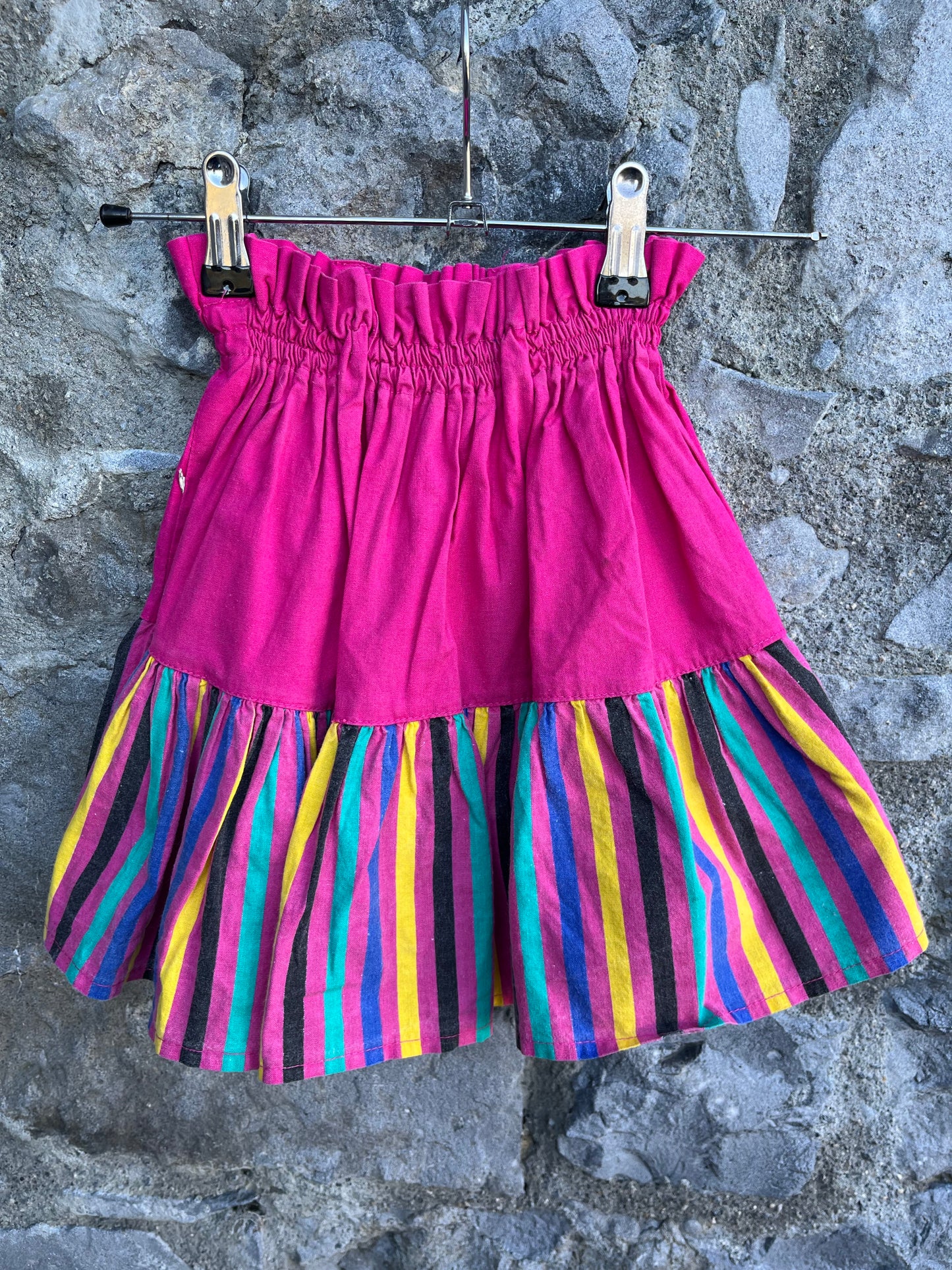 80s pink&stripes skirt    4-6y (104-116cm)