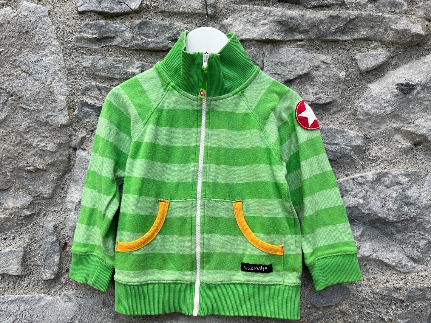 Green stripy jacket   2y (92cm)