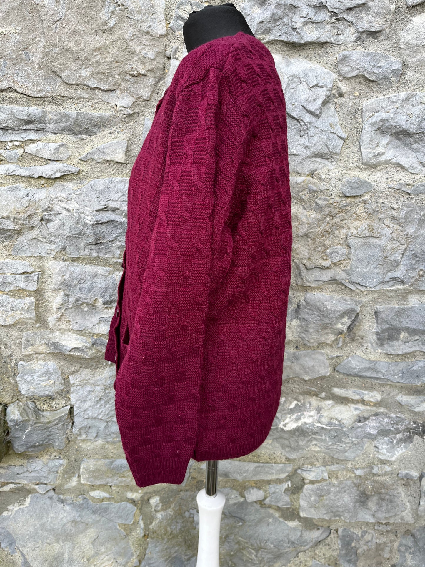 90s maroon cardigan uk 12-14