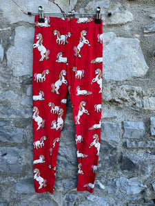 Unicorns red leggings   7-8y (122-128cm)