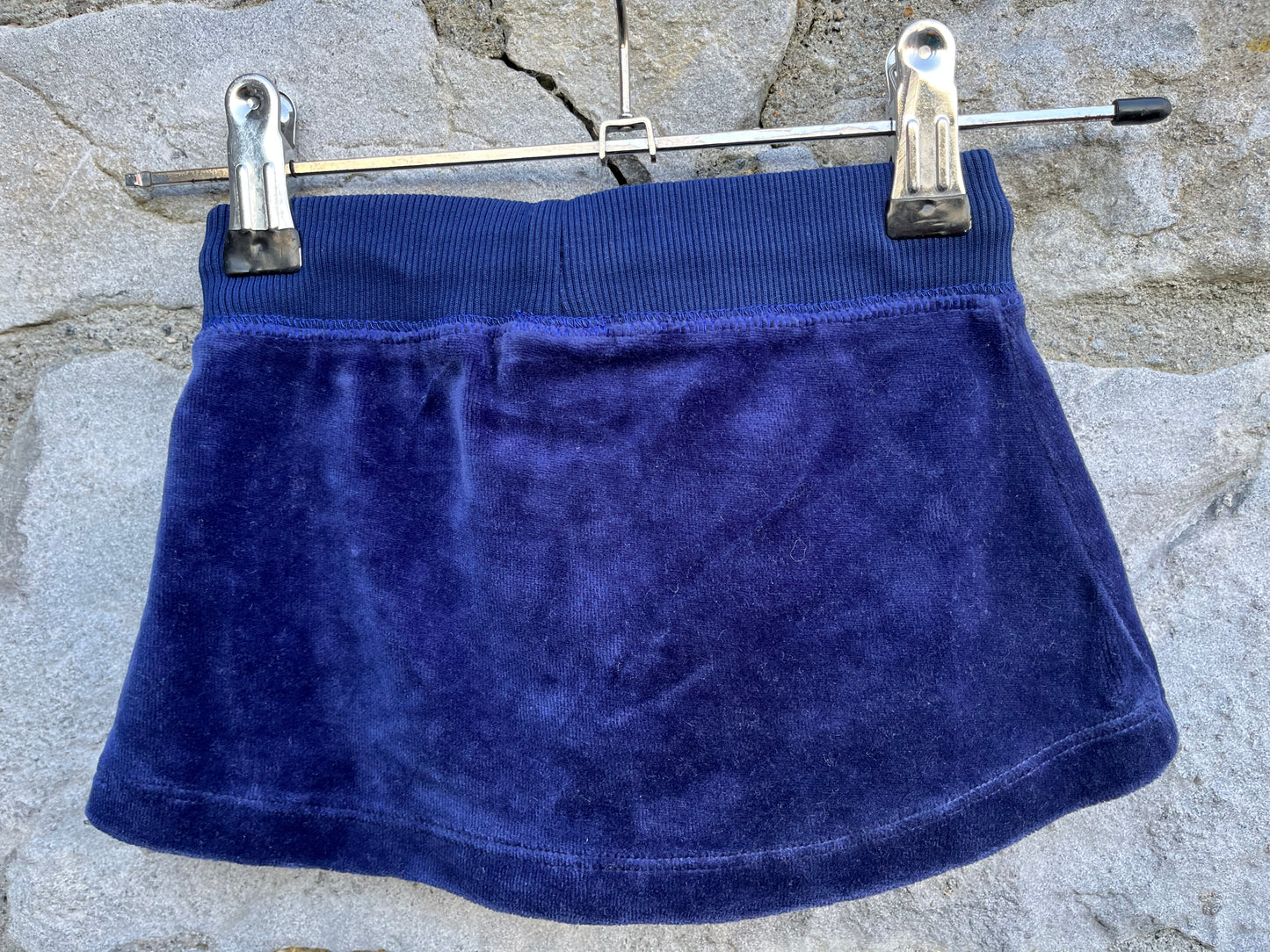 Navy velour mini skirt   9m (74cm)