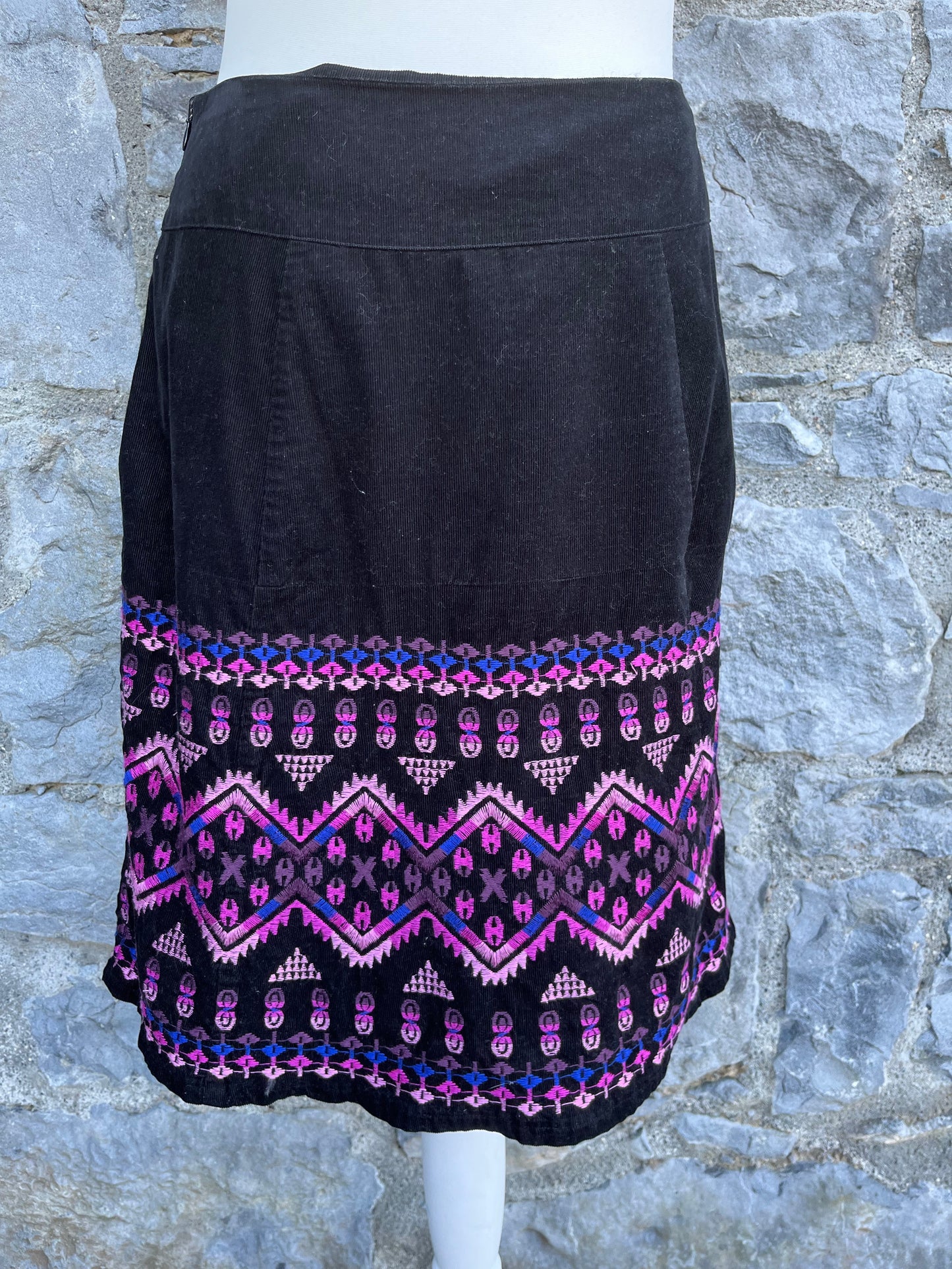 Embroidered cord skirt   uk 10