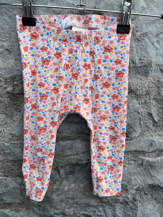 Orange flowers leggings   6-9m (68-74cm)