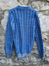 Load image into Gallery viewer, 70s Blue&amp;grey jumper   7-8y (122-128cm)
