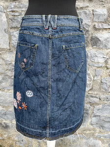 Embroidered denim skirt uk 10