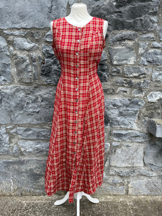 90s red check dress uk 10-12