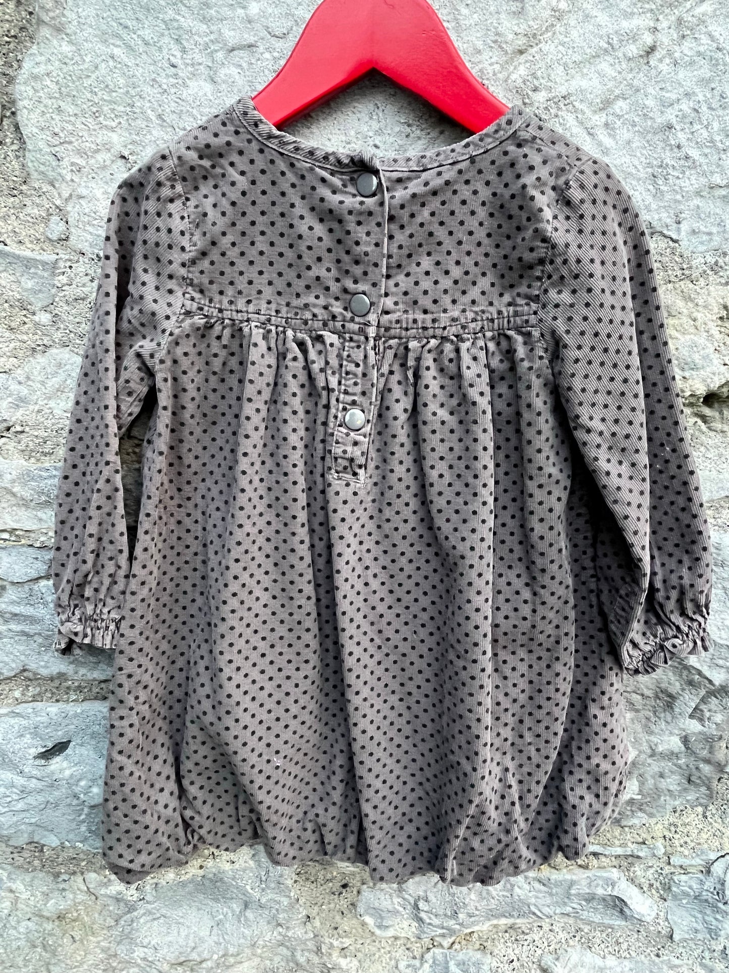 Grey polka dots cord dress  18m (86cm)