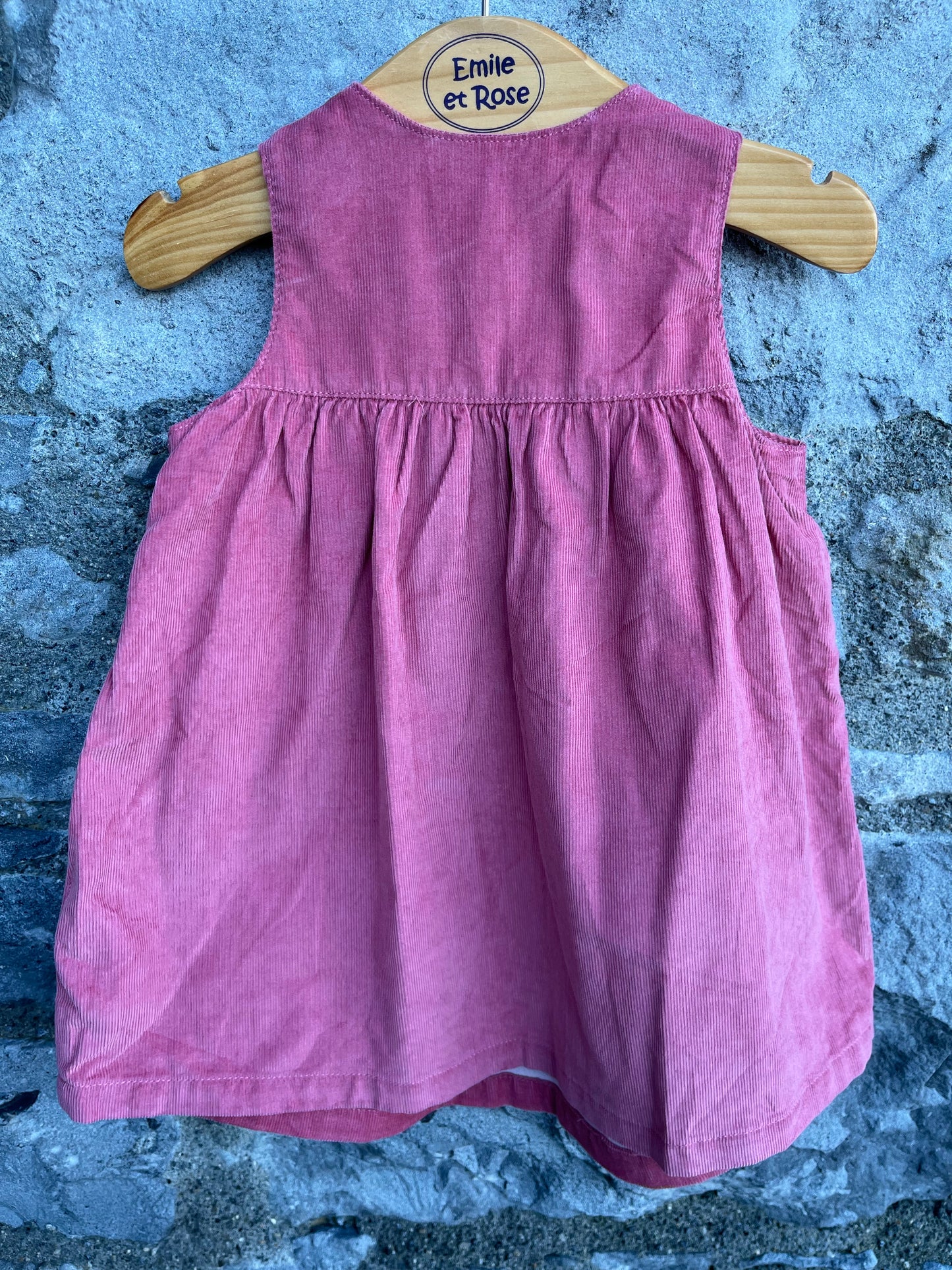 Pink cord pinafore  6-9m (68-74cm)