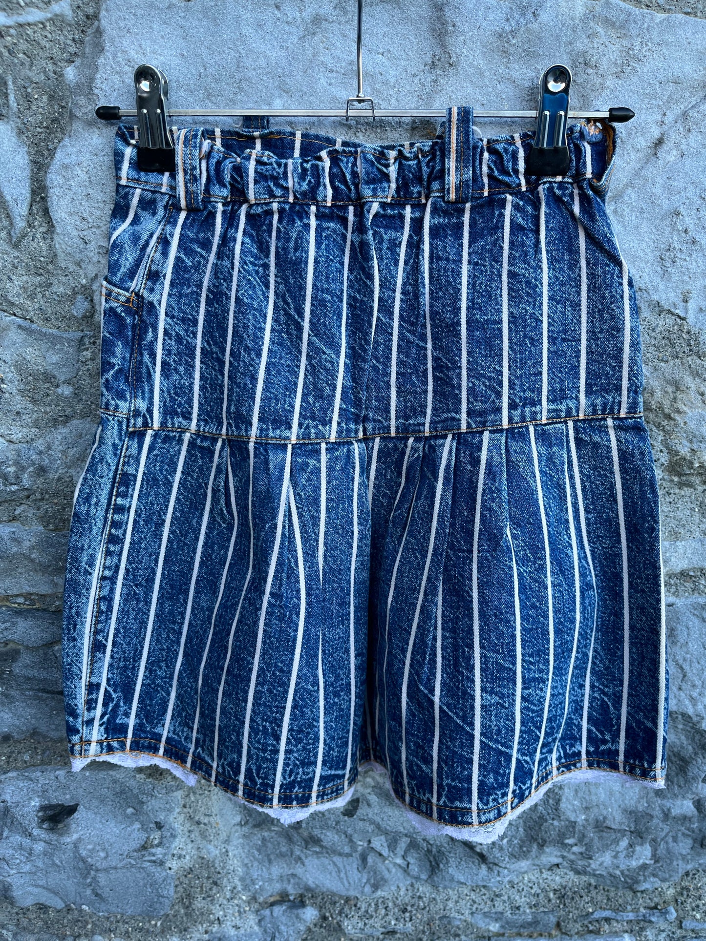 80s Stripy denim skirt   7-8y (122-128cm)