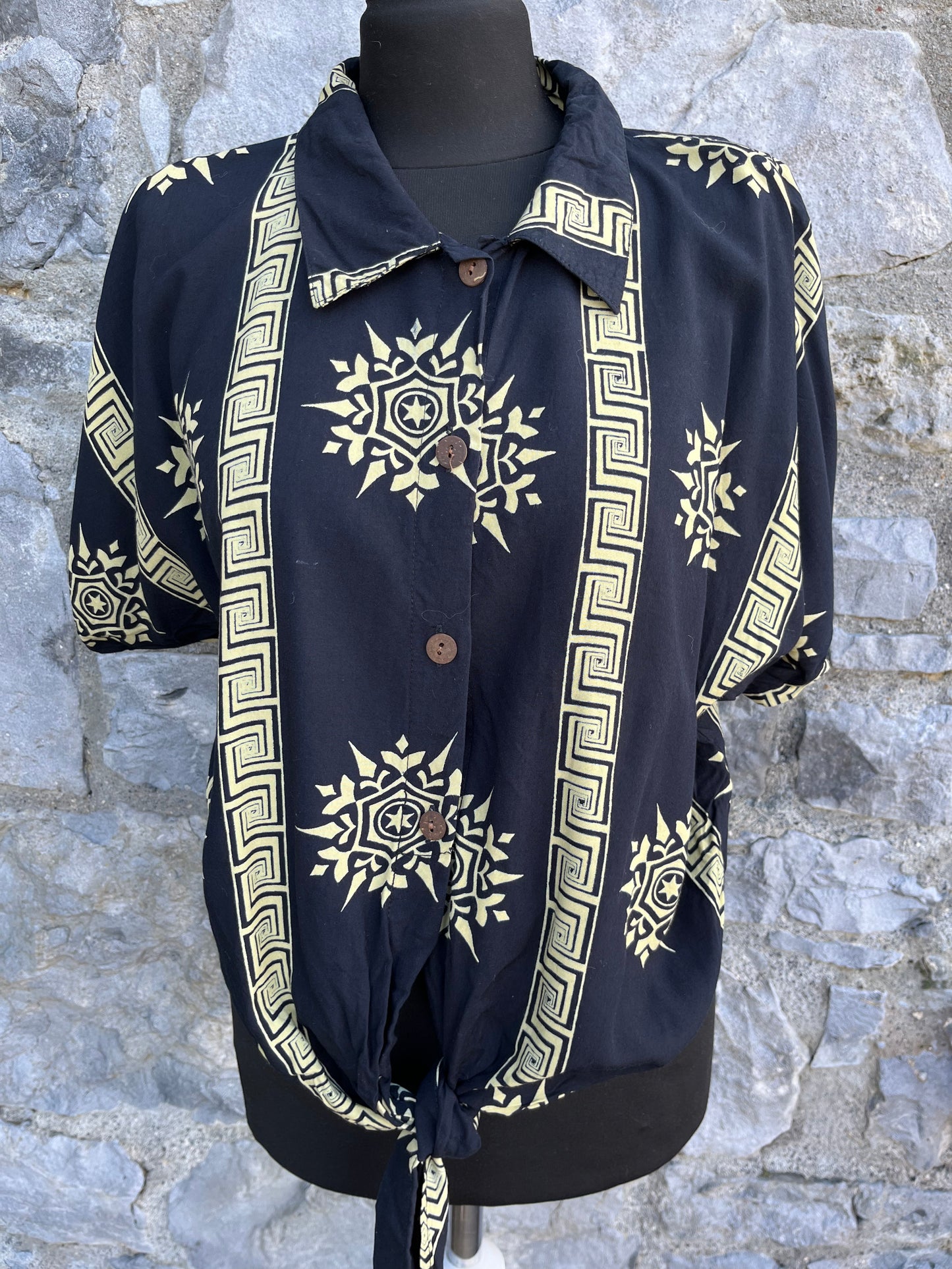 80s mandalas tie-up shirt uk 12-14