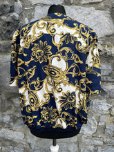 Load image into Gallery viewer, 80s baroque print blouse uk 14-16
