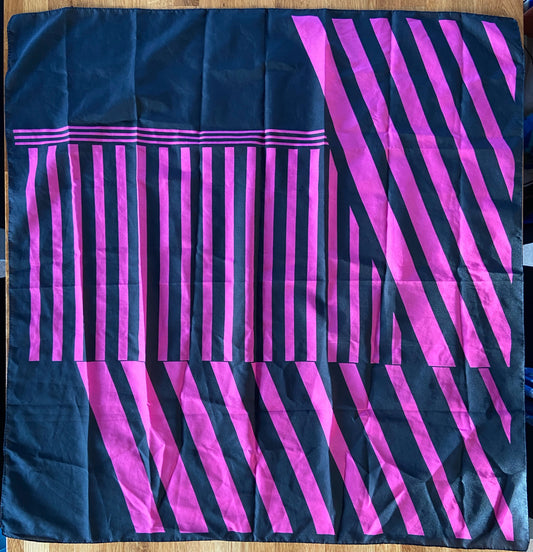 Pink&navy stripy scarf