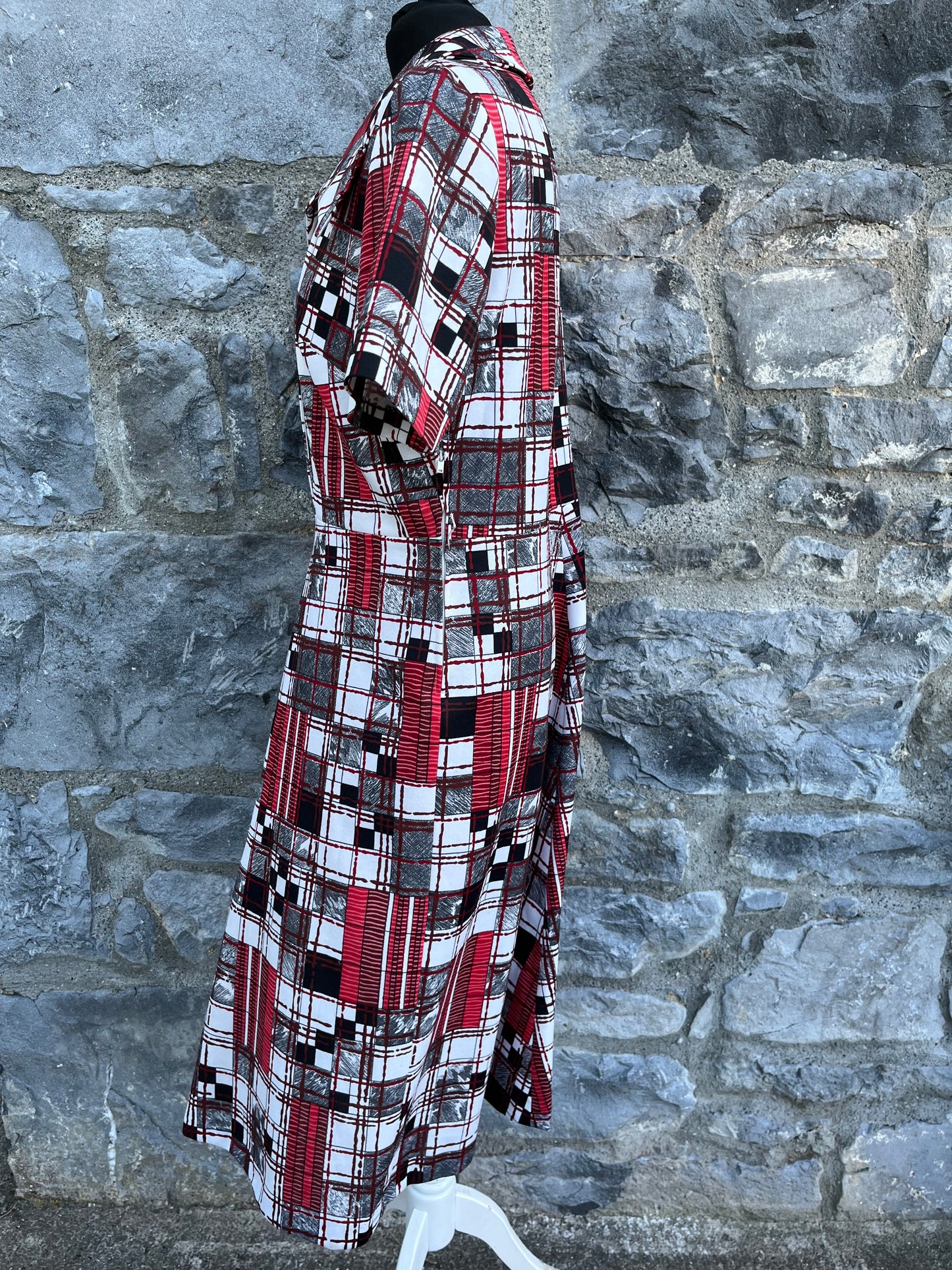 80s geometric pattern dress uk 10-12