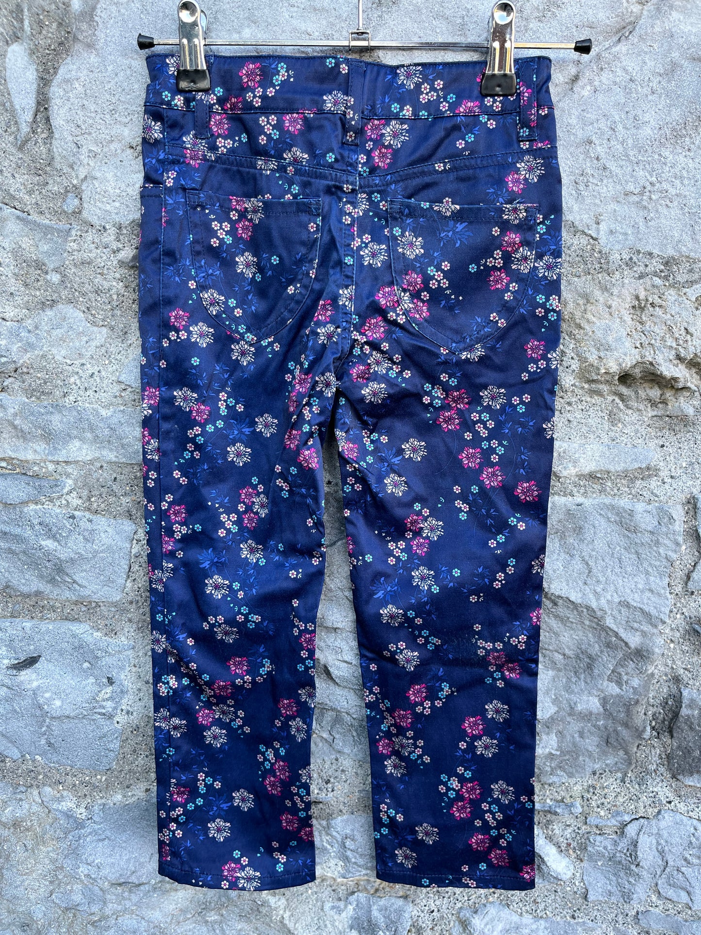 Navy floral pants 3-4y (98-104cm)