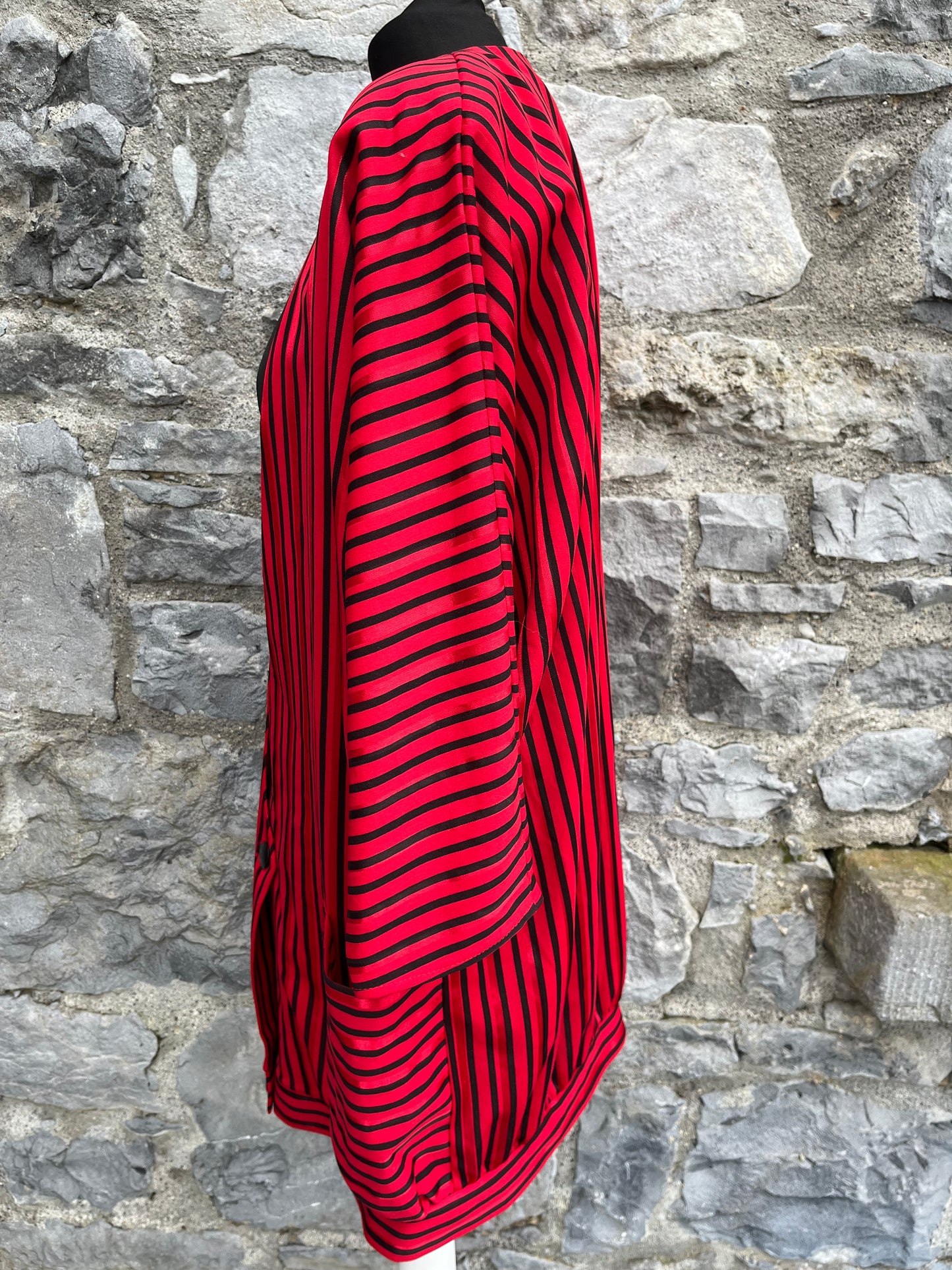 80s red stripy blazer uk 12-14