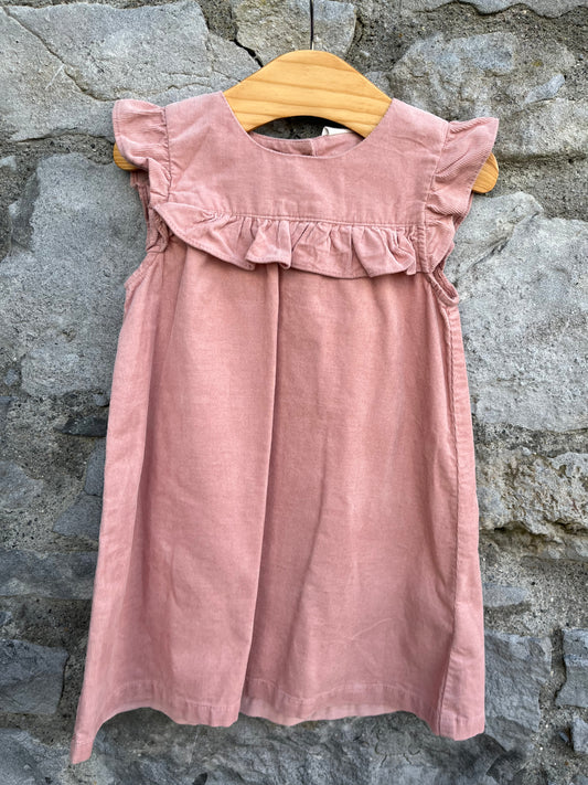 Pink cord pinafore   12-18m (80-86cm)