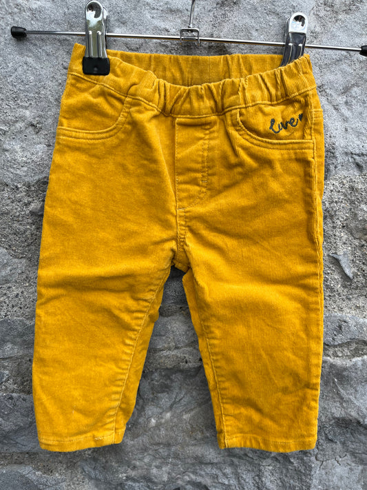 Yellow cord pants   4-6m (62-68cm)